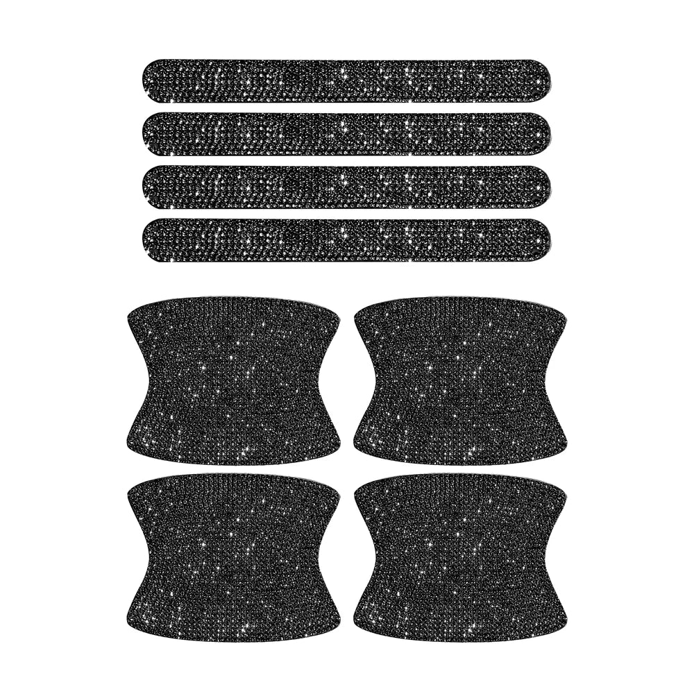 8PCS Universal Car Door Handle Sticker Decal Warning Diamond Auto Strip Driving Safety Bling Car Accessories for Girls Wholesale