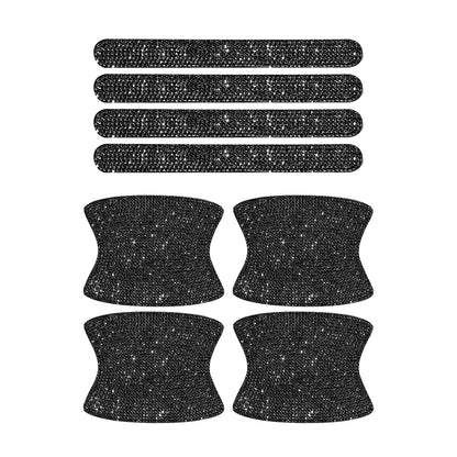 8PCS Universal Car Door Handle Sticker Decal Warning Diamond Auto Strip Driving Safety Bling Car Accessories for Girls Wholesale