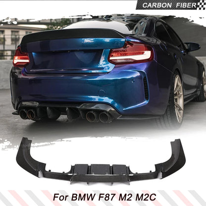 Carbon Fiber Car Rear Diffuser Lip For BMW F87 M2 M2C Competition 2016-2018 Car Rear Bumper Diffuser Lip Spoiler Splitters 3Pcs