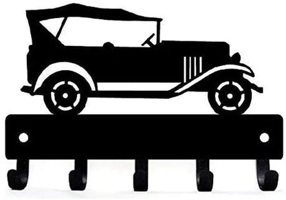 Black Racing Car Metal Wall Art Key Holder, Waterproof Rustproof Heavy Duty for Home Garage Decor Gift