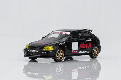 MOTORHELIX MH 1:64 EK9 JS Racing White Carbon TYPE R S2000 R34 Diecast Model Car