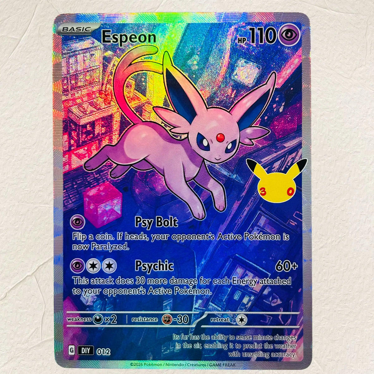 DIY Vaporeon 009 Foil Texture Cards English Version Collectible Grade Premium Anime Collection Cards