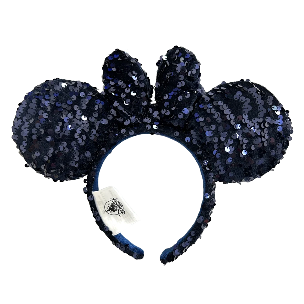 2025 Disney Solid Color Minnie Mouse Ear Headband Large Sequin Hairbands Party Christmas Halloween Cosplay Costume for Girls