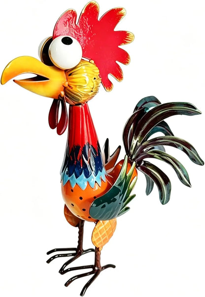 Garden Rooster Statues Sculpture Metal Outdoor Animal Statue Chicken Ornaments Yard Art for Backyard Patio Lawn Decorations for