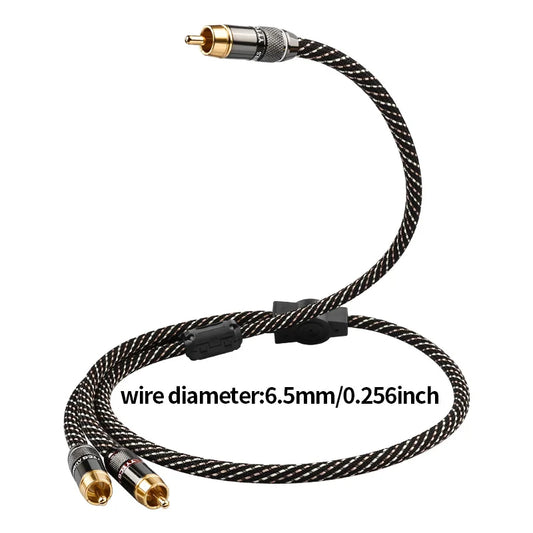 YYTCG HIFI RCA to 2rca Audio Cable 6N OFC Subwoofer Y Cable RCA 1 Male to 2 Male Audio Cable for Speaker,DVD, TV, Amplifier