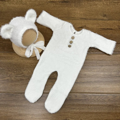 0-1 Month Baby Bear Outfit Newborn Photography Props Jumpers Baby Photo Shoot Clothing