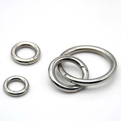 Stainless Steel Spring Gate O Ring Openable Keyring Bag Strap Buckle Trigger Snap Clasp Clip Connector DIY Accessories