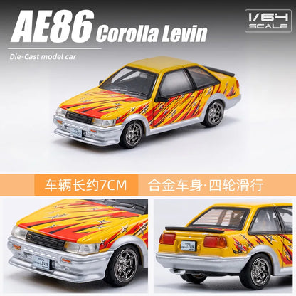 DCT 1/64 AE86 Model Car Classical Vehicle Diecast Toy Collection Car Station Vehicle with Display Box for Adults