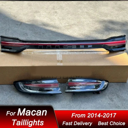 Hot styling Car through Tail Lights For Porsche Macan 14-17 new style full LED DRL tail lamp Dynamic Turn Signal Light Assembly