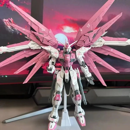 New HG 1/144 ZGMF-X10A Freedom Freshman Ver Cherry Blossom Color Scheme Mecha Assembly Model Anime Action Figures Gift