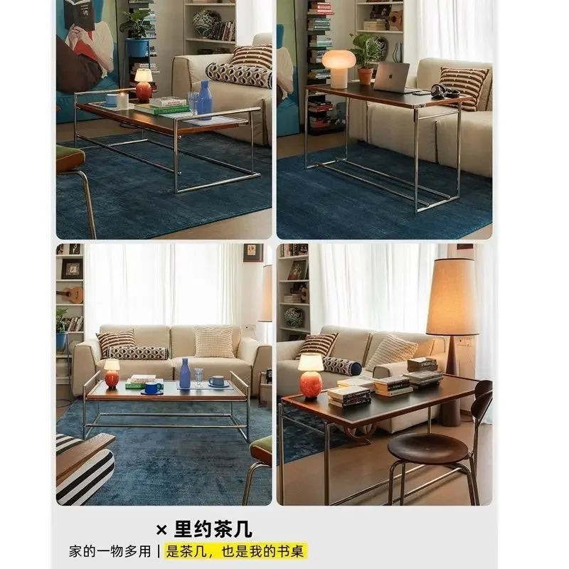Rio Bauhaus coffee table living room home medieval minimalist designer retro paint-free stainless steel tea table desk