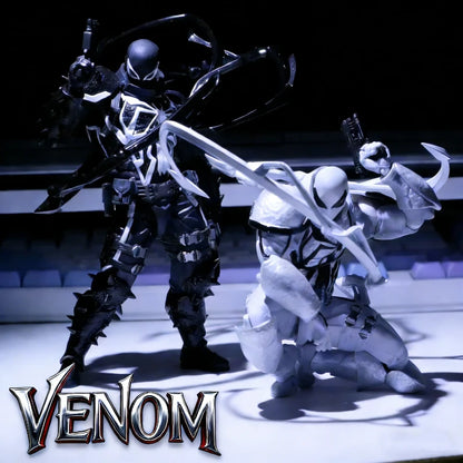 CT 1/12 Agent Venom & Anti-Venom Flash Action Figure Thompson Comic Version Movable Joints Model Ornament Collectible Toy Gift