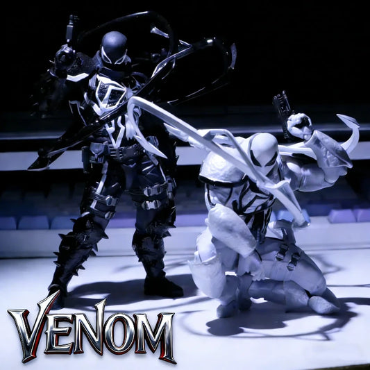 CT 1/12 Agent Venom & Anti-Venom Flash Action Figure Thompson Comic Version Movable Joints Model Ornament Collectible Toy Gift