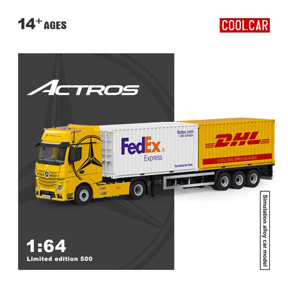 New Cool Car CC 1:64 Scania BONE DRAGON Skeleton Dinosaur Pink Panther Close Van Transport Trailer Alloy Car Model Diecast Toys