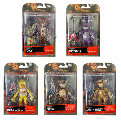 FNAF Figures Freddy Bonnie Foxy Chica Fazbear Bear Action Figure PVC Collection Sundrop Moondrop Figurine Model Doll Toys Gifts