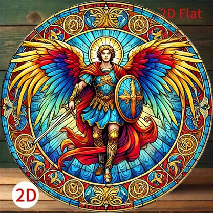 CIFBUY Retro Vintage Archangel Michael Aluminum Wall Art Weatherproof Durable Alloy Decor for Home Kitchen Cafe Prayer