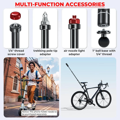Aluminum Motorcycle Camera Mount Kit Heavy Duty Anti-Vibration & Anti-Theft Lock for GoPro Insta360 DJI Action Cameras