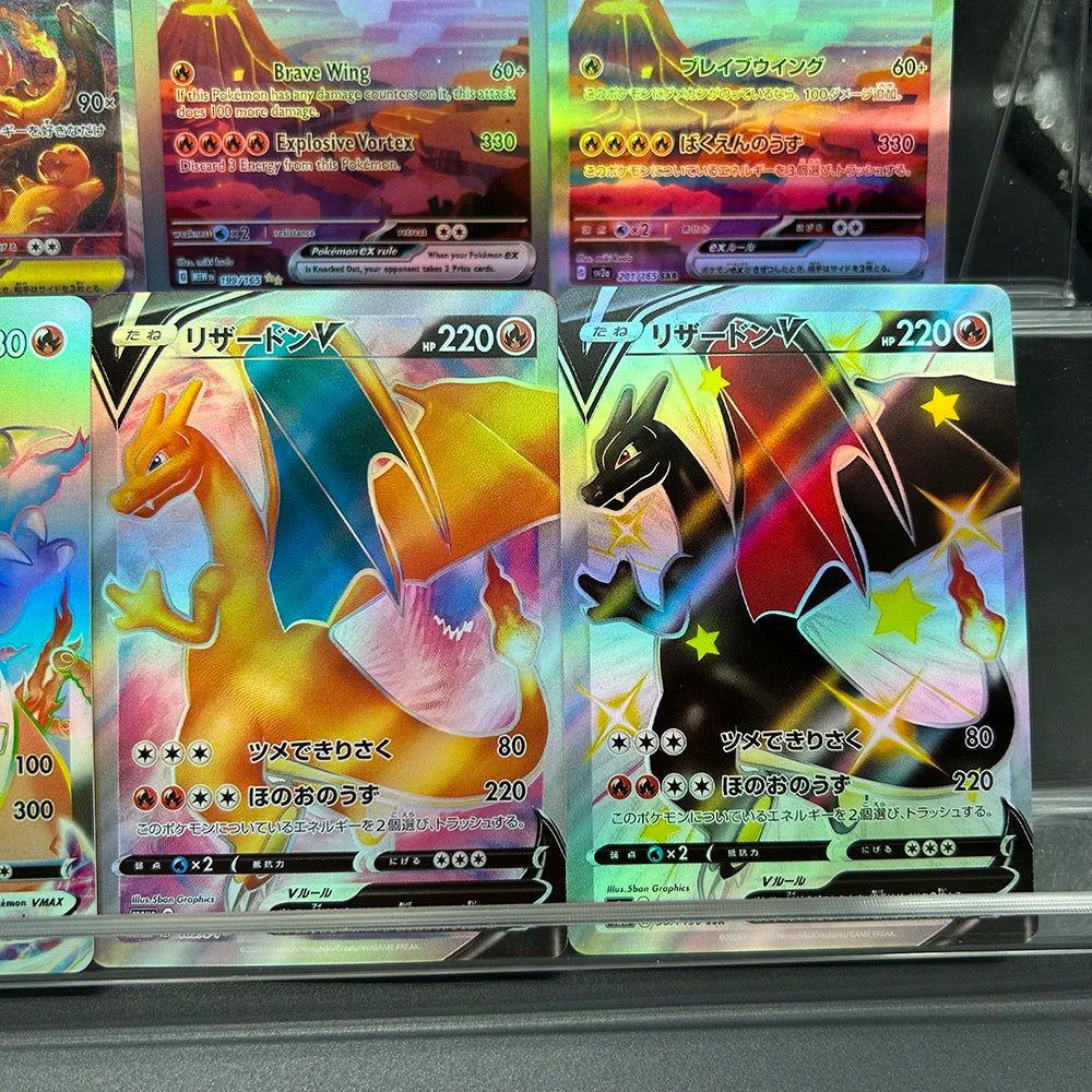 125/110 Mega Charizard Ex DIY Anime PTCG Flash Charizard Series Card En/jp Collect Battle Flash Cards Holiday Child Gifts Toy