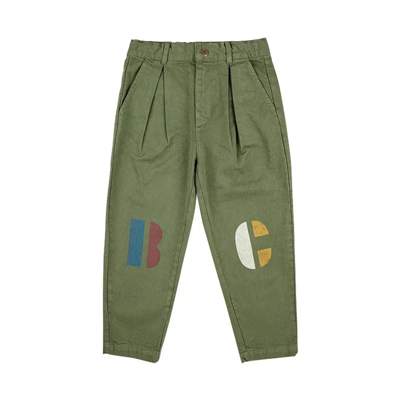 Autumn/Winter INS Korean Style Boys' and Girls' Cartoon Printed Underpants with Velvet Lace Up Guard Sports Children's Pants