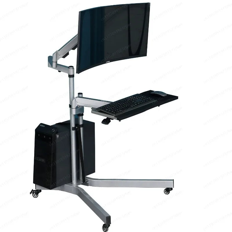 Multifunctional Lazy Bed Bedside Computer Desk Mobile Monitor Stand with Keyboard Bracket for Office Use