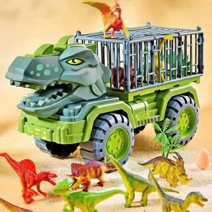 Boys Car Toys Dinosaur Truck Transport Carrier Vehicle Dino Animal Model Tyrannosaurus Rex Truck Game Children Birthday Gifts