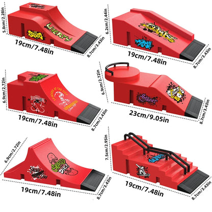 Finger Skateboard Children Toys Finger Sports Field Training Props Park Ramp Railings Slope Model Finger Skateboard Games