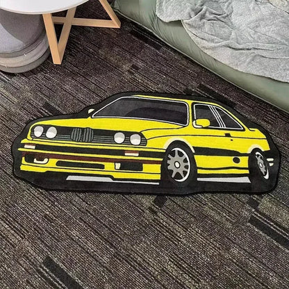 VIKAMA Car BMW M3 Supra Themed Rug Boys Room Soft Plush Floor Mat Bedroom Play Mat Kids Gift
