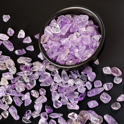 100g Natural Dreamy Amethyst Crushed Stones Brazilian Amethyst Cleansing Stones Mini Landscape Fish Tank Home Office Decoration