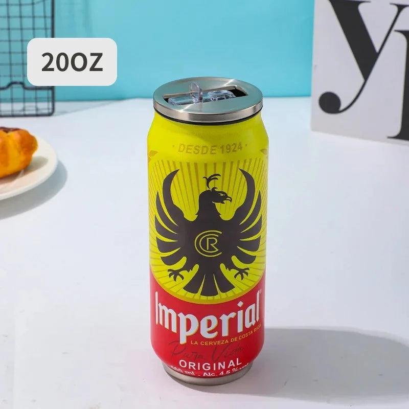 500ML 304 Stainless Steel Beer Cup Car Thermos Cola Can Cafe Beer Bottle Laser Printing Botella De Acero Inoxidable