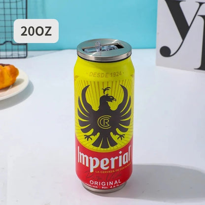 500ML 304 Stainless Steel Beer Cup Car Thermos Cola Can Cafe Beer Bottle Laser Printing Botella De Acero Inoxidable