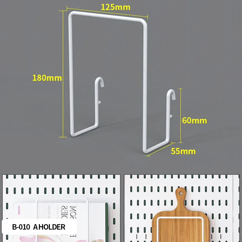 Nordic-Style Display Shelf Background Wall Storage Board: Simple Drilled Room Creative Wall Storage Pegboard Wall Combination