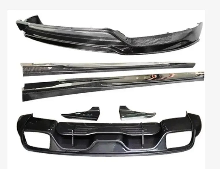 Real Carbon Fiber Body Kit For Porsche Cayenne Coupe 2018-2023 Front Bumper Lip Bear Trunk Diffuser Side Skirt Spoiler