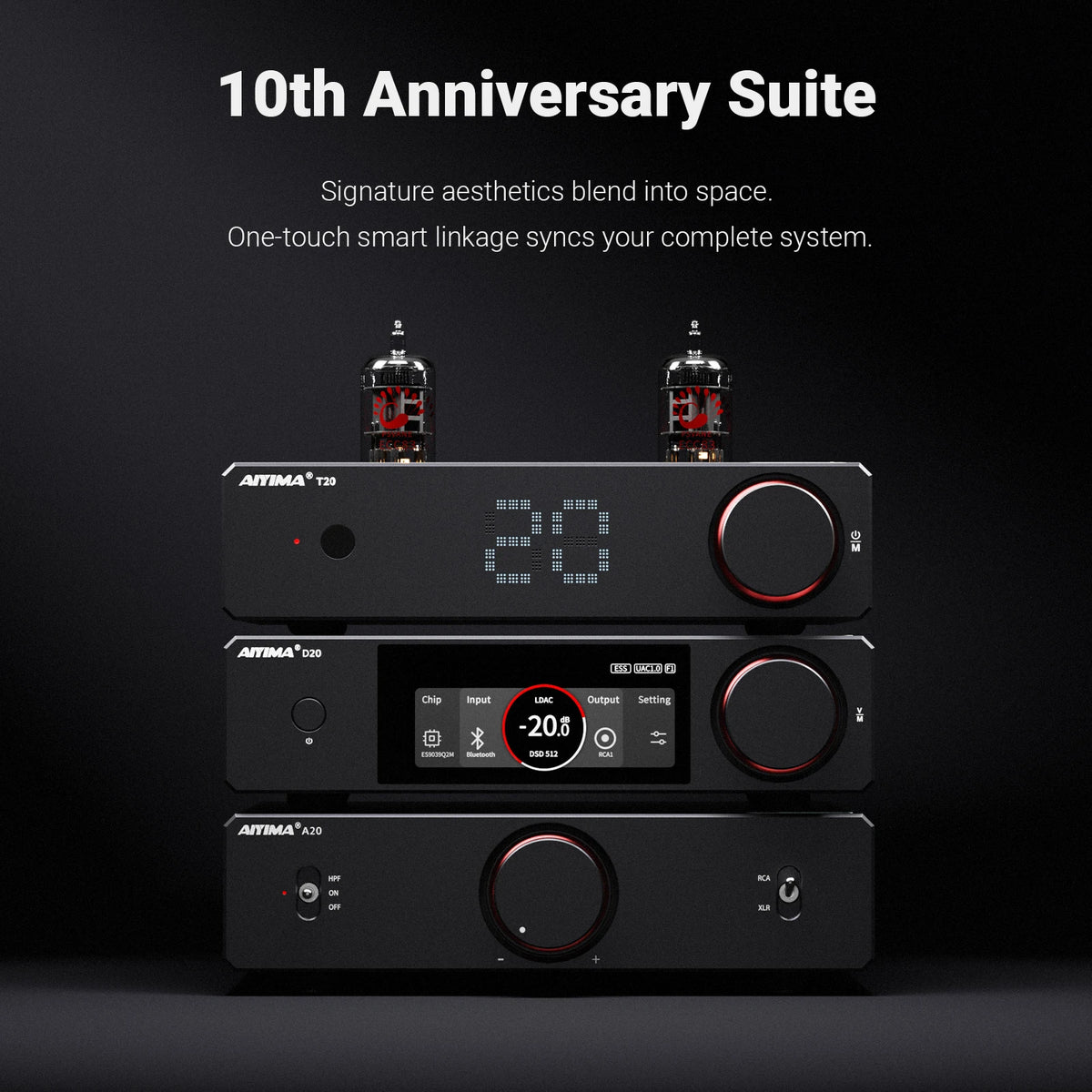 AIYIMA D20 Dual-Chip DAC ES9039Q2M & AK4493S Bluetooth 5.1 ARC USB Coaxial Dual Optical XU316 Fully Balanced HiFi Audio Decoder