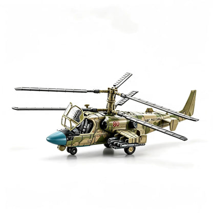 1/72 Scale KA‑52 Alligator Attack Helicopter Building Blocks Model DIY Assemble Military Aircraft Bricks Toy For Boys Collection