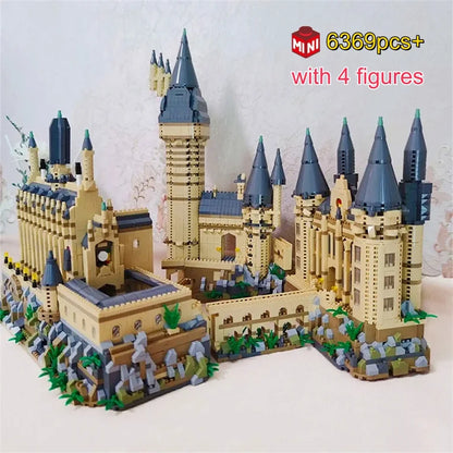 2025 DIY Creative Medieval Magic Movie Castle School   Micro Bricks Architecture Palace Model Birthday Christmas Halloween gifts