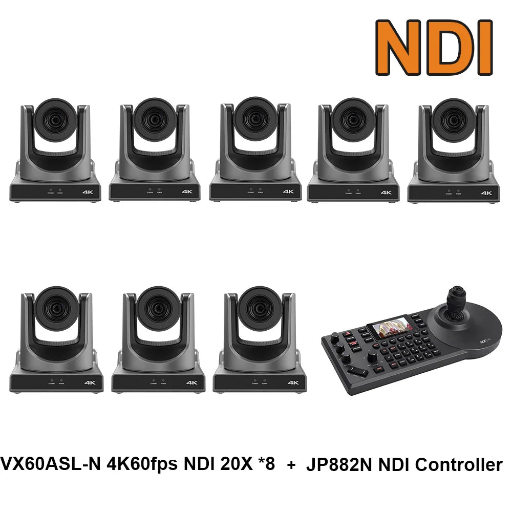 4k60fps NDI POE PTZ Camera 20X Zoom Live Streaming Camera and 1pc NDI PTZ Camera Controller for Video Conference 1-10pcs