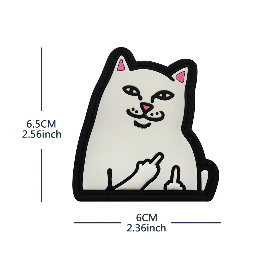 New Outdoor Bag Accessories: Satirical Cat Badge Graffiti Cat 3D PVC Magic DIY Bag Stickers Backpack Hook and Loop Patch