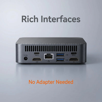 Intel Core N150 Portable Mini PC 16GB DDR4 M.2 NVMe SSD Triple 4K WiFi6 Silent Cooling Office Home Desktop Computer