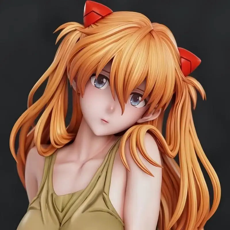 Anime Action Figure Collectible Asuka Langley Soryu Casual Loungewear Sitting Pose Model Desktop Decoration Gift For Anime Fans
