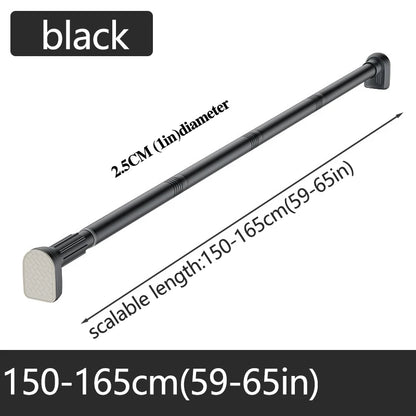 Adjustable Stainless Steel Shower Curtain Rod Clothes Drying Rack No-Drill Telescopic Pole for Laundry Room Bathroom