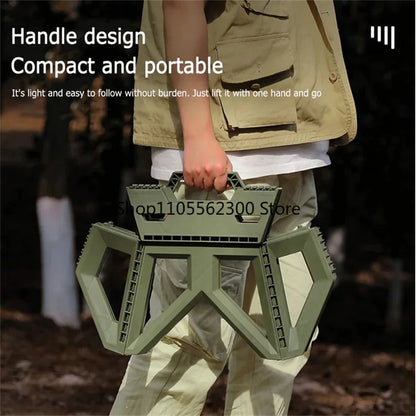 Portable Folding Chair for Outdoor Use High Load Bearing Durable Stool for Camping Fishing Beach Daily Small Compact Seat