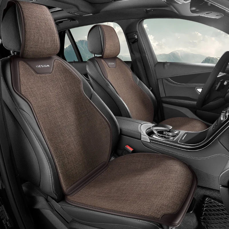 Universal Linen Car Seat Cover Four Season Flax Comfortable Breathable Anti-Slip Car Covers Cushion SUV Sedan Seat Protection