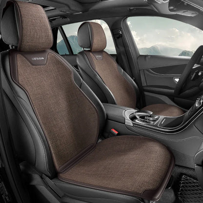 Universal Linen Car Seat Cover Four Season Flax Comfortable Breathable Anti-Slip Car Covers Cushion SUV Sedan Seat Protection
