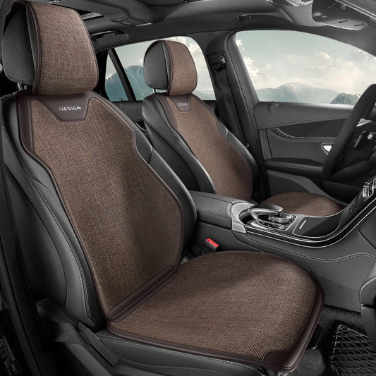 Universal Linen Car Seat Cover Four Season Flax Comfortable Breathable Anti-Slip Car Covers Cushion SUV Sedan Seat Protection