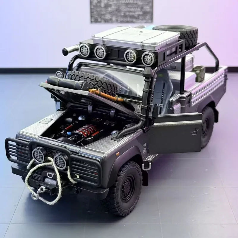1/24 Land Range Rover Defender 110 Tomb LE Alloy Car Model Diecasts Metal Off-road Vehicles Car Model Sound Light Kids Toys Gift