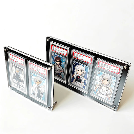 Black Acrylic Graded Card Stand Clear Edge Display Holder For PTCG Pokemon YuGiOh Trading Cards