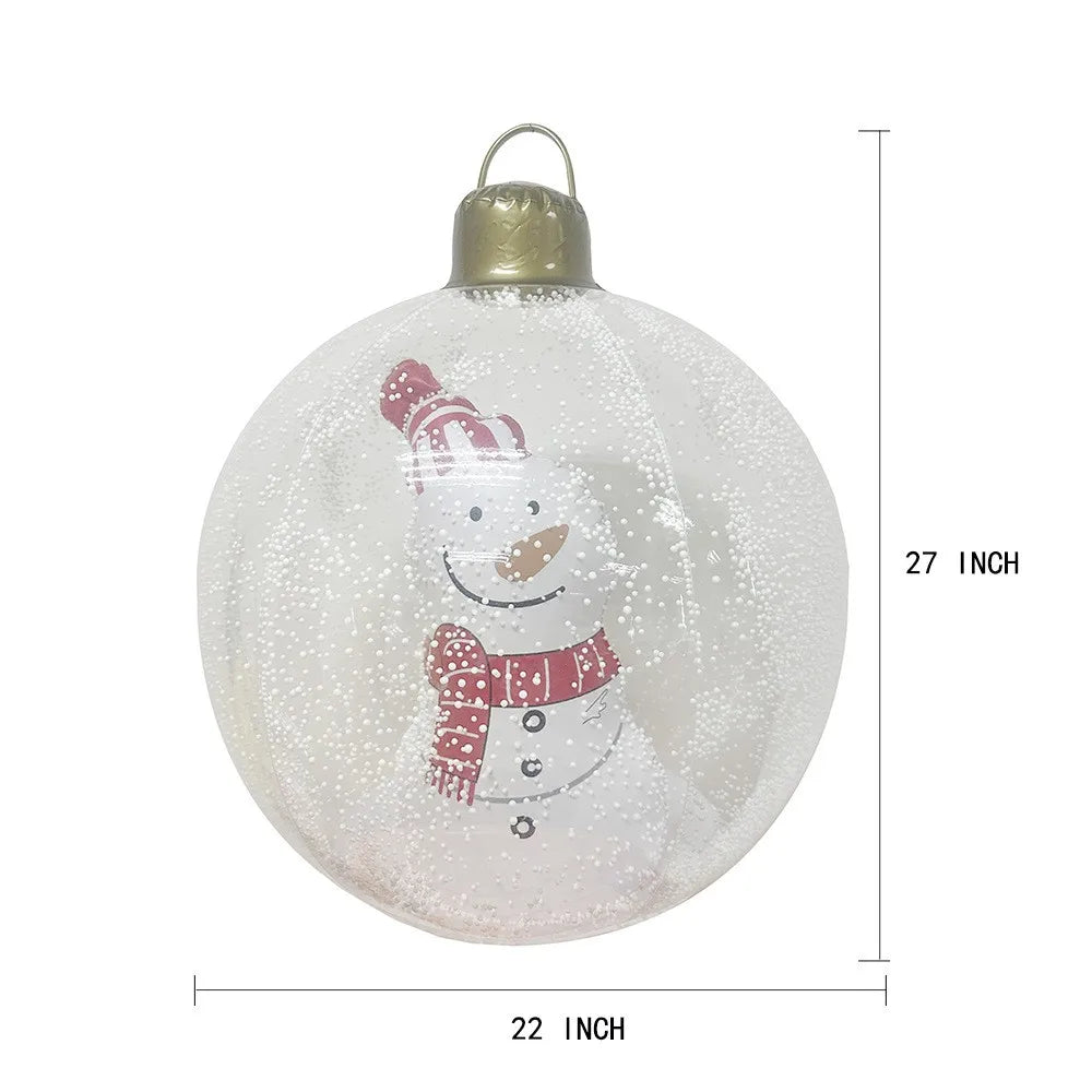 24inch Inflatable Christmas Ball Ornaments, Pvc Snowman Inflatable Christmas Decorative Balls, Suitable for Outdoor Yard, Front Porch, Swimming Pool (Christmas Tree) Inflatable Christmas Ball Decorations