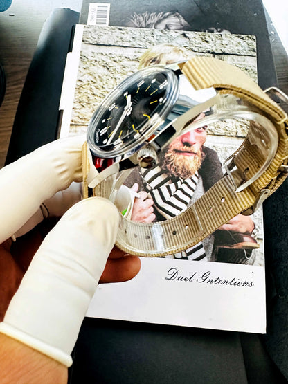 PHANTOM 7120 Men's Hand-Wind Mechanical Watch 36mm - Retro Business Couple Timepiece