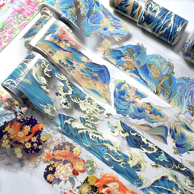 PET Washi Tapes Masking Antiquities Landscaping Decorative Planner Adhesive DIY Craft Scrapbooking Diary Journal Stickers Gifts