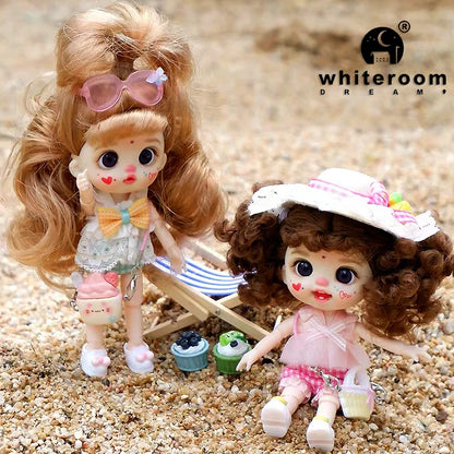 bjd doll Dolls for girls Labbu doll pocket mini blyth girl Doll Barbi cry Baby Rainbow Ball jointed doll Mobile phone Decoration